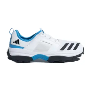 Adidas Men's Cricup 23 Cricket Shoe (Cloud White/Core Black/Pulse Blue)