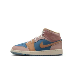 Air Jordan 1 Mid SS GS (Aegean Storm/Hemp/Pink Oxford)