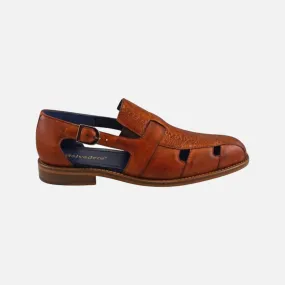 Belvedere "Connors" Honey Ostrich Skin Sandal | Last Pair | Size 7.5