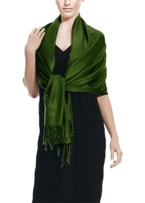 Forest Green Pashmina Shawl Wrap Scarf