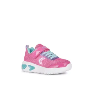 Geox Girls Pink Slip In Light Up Glitter Mesh Trainer Assister - J45E9A