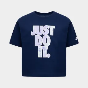 Nike Kids Printed Club Boxy Tee Navy/Multi _ 182536 _ Navy