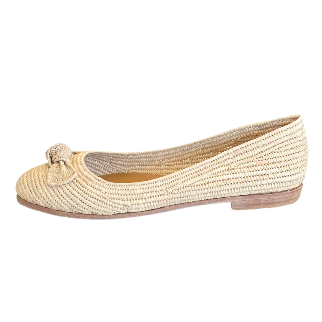 Raffia Ballet Flats (Natural)