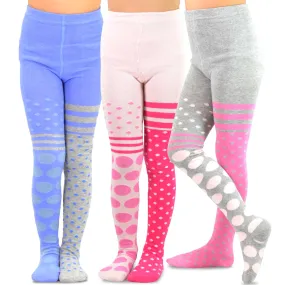 TeeHee Socks Kid's Casual Cotton Tights Big and Small Dots 3-Pack (70687)